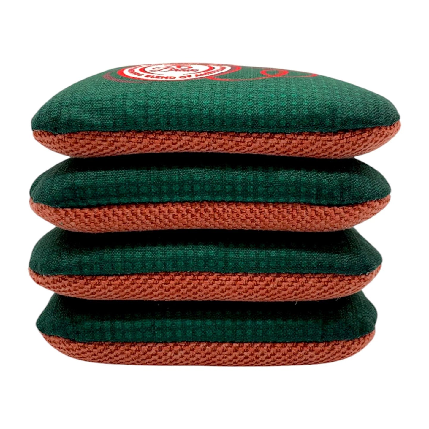 Dr Patriot America First 1776 pro carpet cornhole bags – green – side stack – speed 5/7