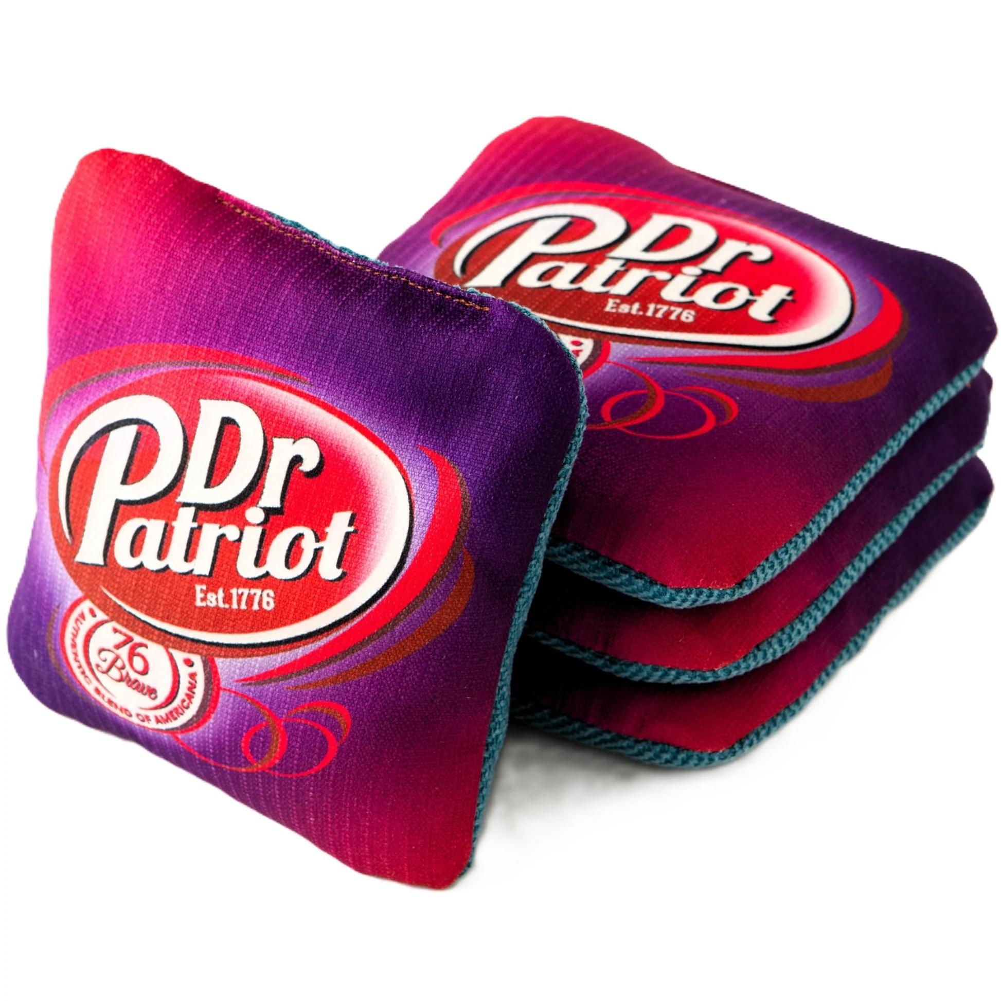 Dr Patriot America First 1776 pro carpet cornhole bags – purple – front stack – speed 5/7 – 76Brave Cornhole