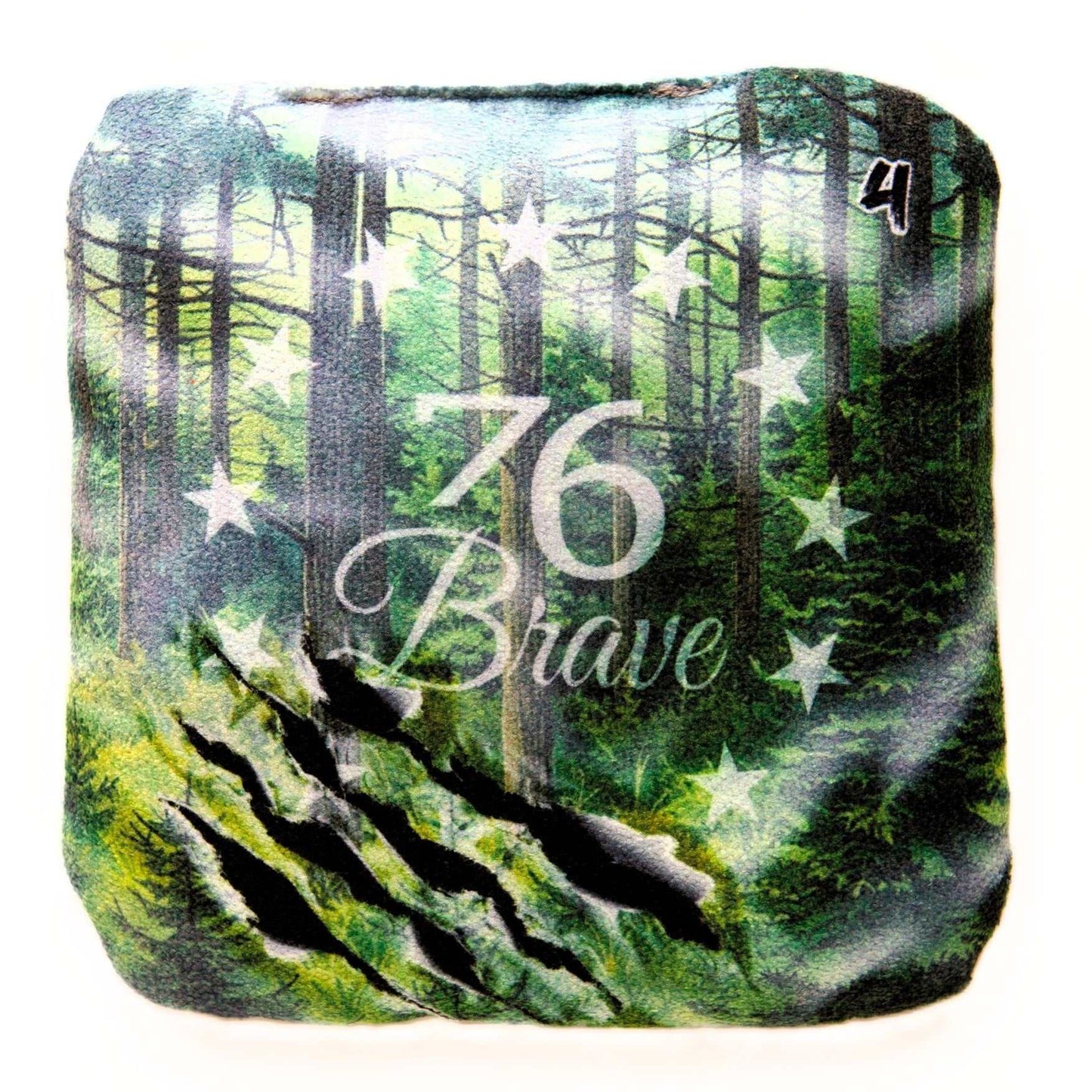 Grizzly Pro Power and Control cornhole bags – back view – dual sided – Speed 4/7 – 76Brave Cornhole