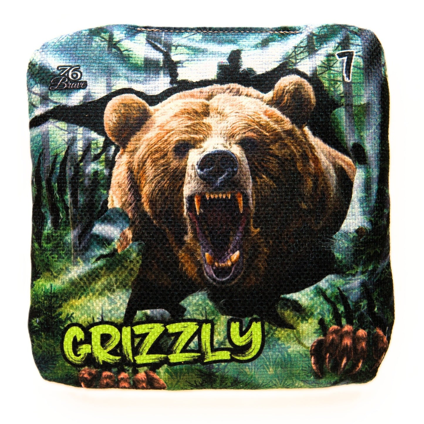 Grizzly Pro Power and Control cornhole bags – American – Patriot – front view – dual-sided set of 4 – speed 4/7 – 76Brave Cornhole
