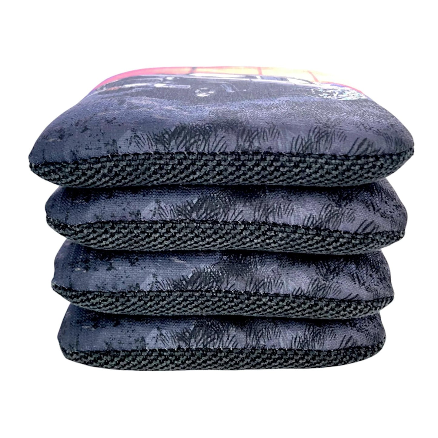 Paradise Road carpet cornhole bags – side stack – 1955 Chevy – original retro American classic – speed 5/7