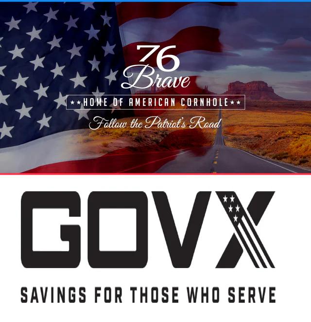 76Brave Cornhole – Follow the Patriot’s Road – Arizona – America First GOVX discount for military, first responders & more